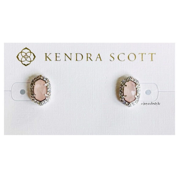Kendra Scott Jewelry - Kendra Scott Silver Cade Stud Earrings in Rose Quartz NWT